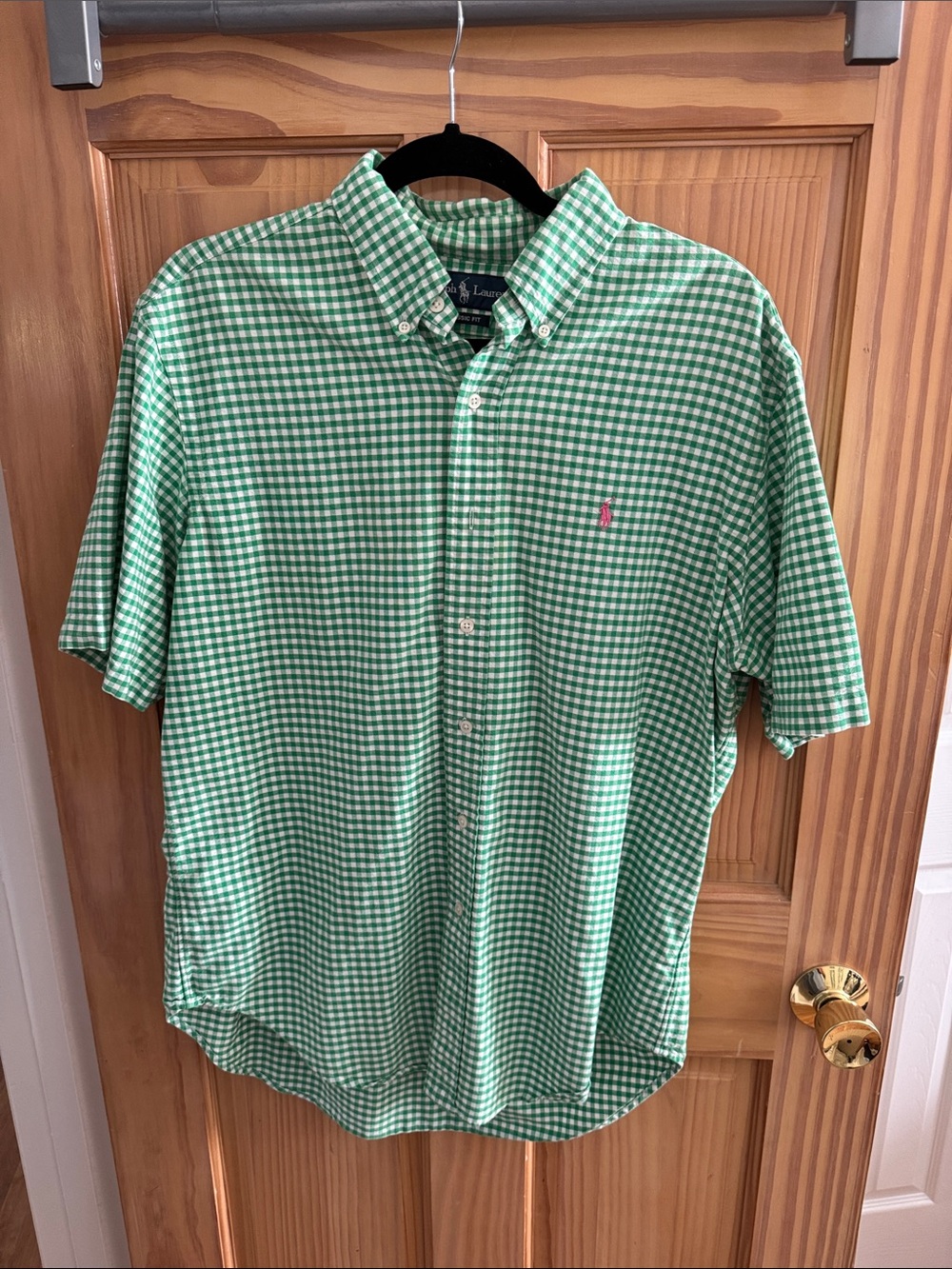 Polo by Ralph Lauren Green Gingham Short Sleeve Button-Down Shirt